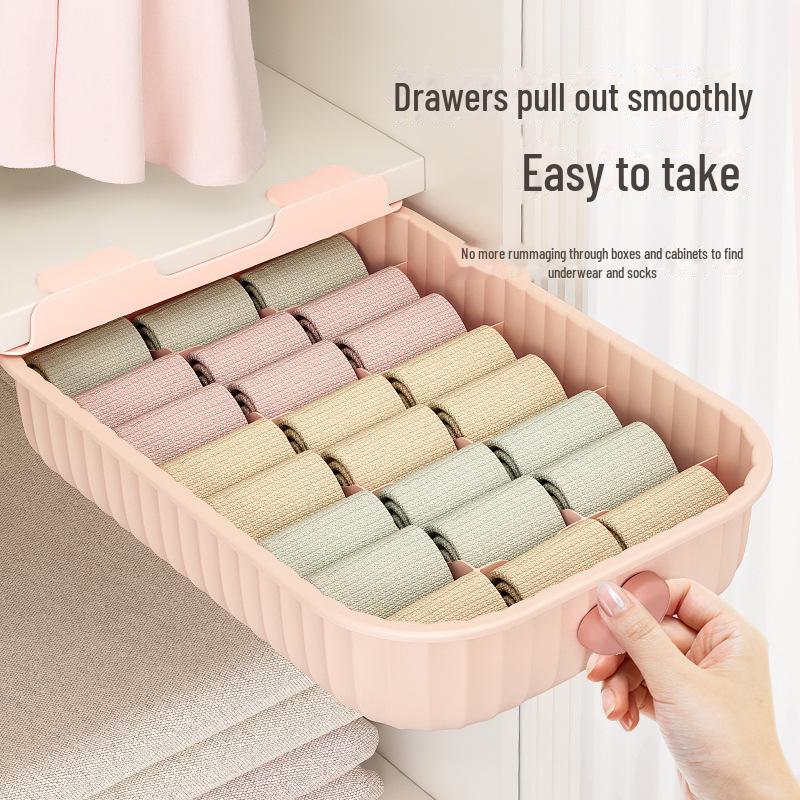 Wall-Mounted Underwear & Socks Storage Box - Large Compartment Organizer