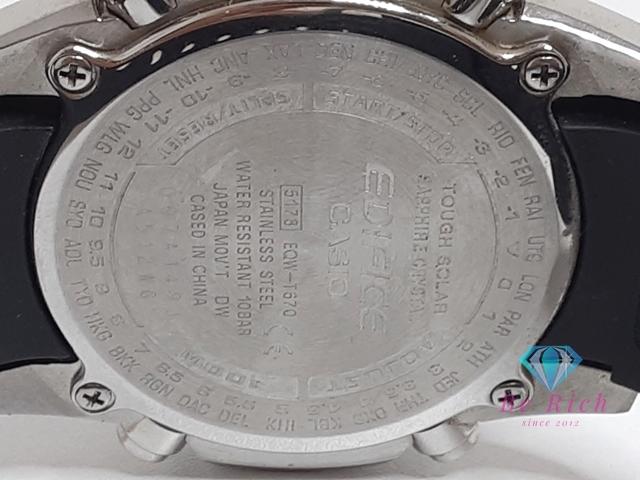 Casio EDIFICE Солнечные часы Черная нержавеющая сталь Смола Резиновый браслет Аналоговые Кварцевые ht6319 Радиоуправляемые Мужские EQW-T670