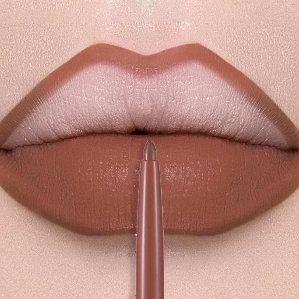 Matte Mauve Lipstick Pencil Long Lasting Waterproof Non-Stick Lipliner Crayon Velvet Lip Contour Outline Smooth Natural Makeup