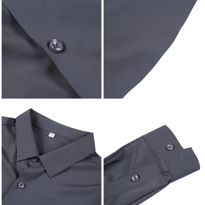 Men's High-End Stretch Non-Ironing Seamless Shirt Long Sleeve Spring and Autumn Youth Business Casual Shirt