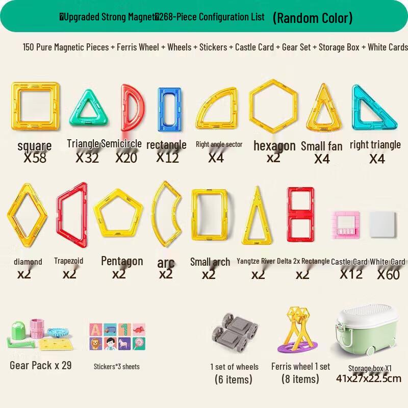 Children's Magnetic Tiles Building Blocks Set