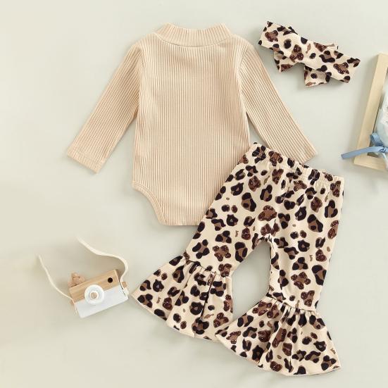 

3 шт./комплект детский топ брюки повязка на голову костюм для 0-24 месяцев цветочный принт расклешенные брюки высокий воротник трикотажный боди бант повязка на голову фото реквизит 70cm абрикосовый