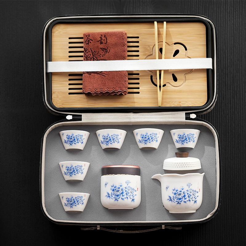 Suet Jade Gifts, High-end Leather Bags, Twisted Lotus, Kung Fu Tea Set, Household Tea Brewing Chinese Enterprise Annual Meeting