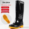 Pelleme Men's High-Top Black PVC Work Rain Boots