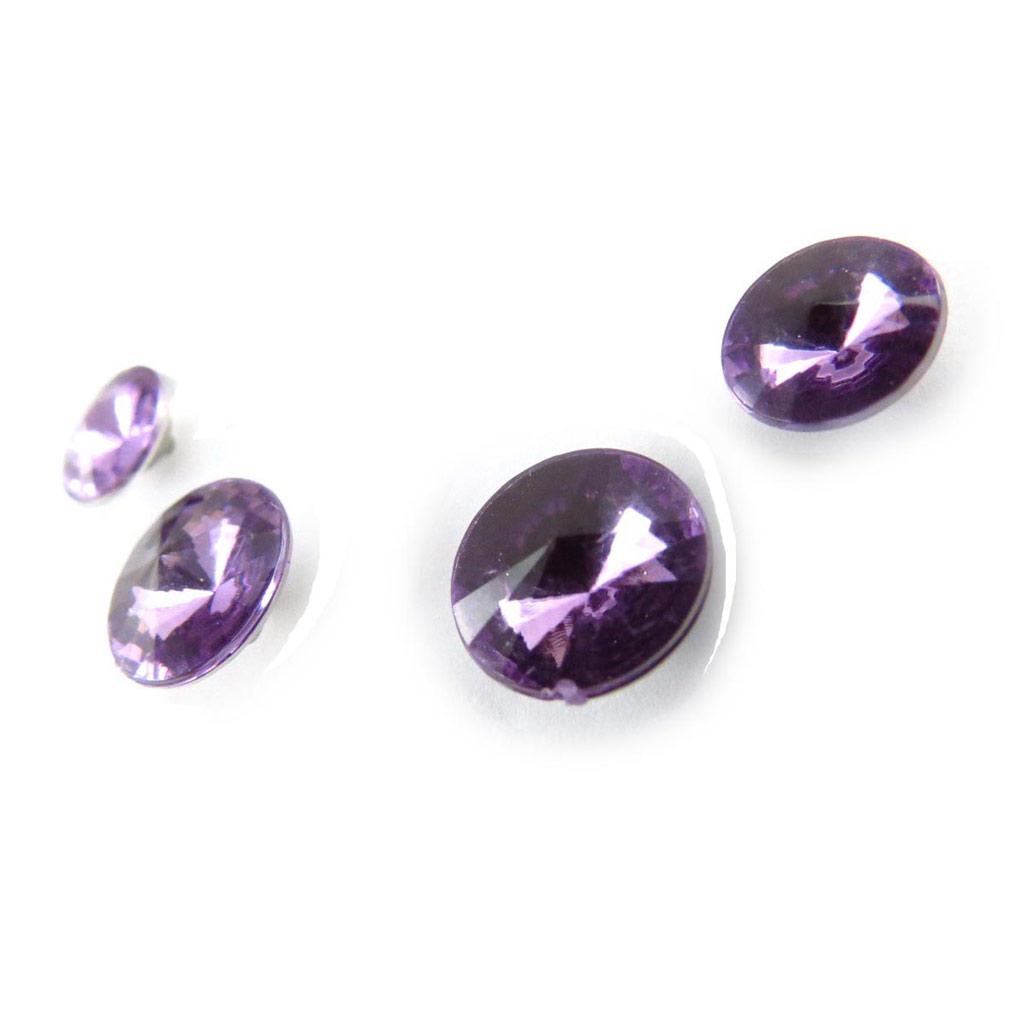 Les Trésors De Lily [J6203] - 2 Pairs of Purple 'Crystal' Earrings