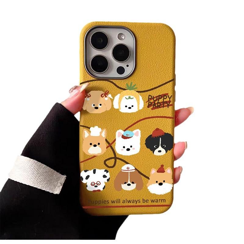 Cute Puppy Collection Soft Shell Suitable for IPhone16 Mobile Phone Case Apple 15 Protective Case 14 13 Large Hole Pattern