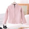 Girls' Warm Faux Cashmere Slimming Hoodie with Stylish Stand Collar - Versatile Velvet Base Layer for Autumn/Winter