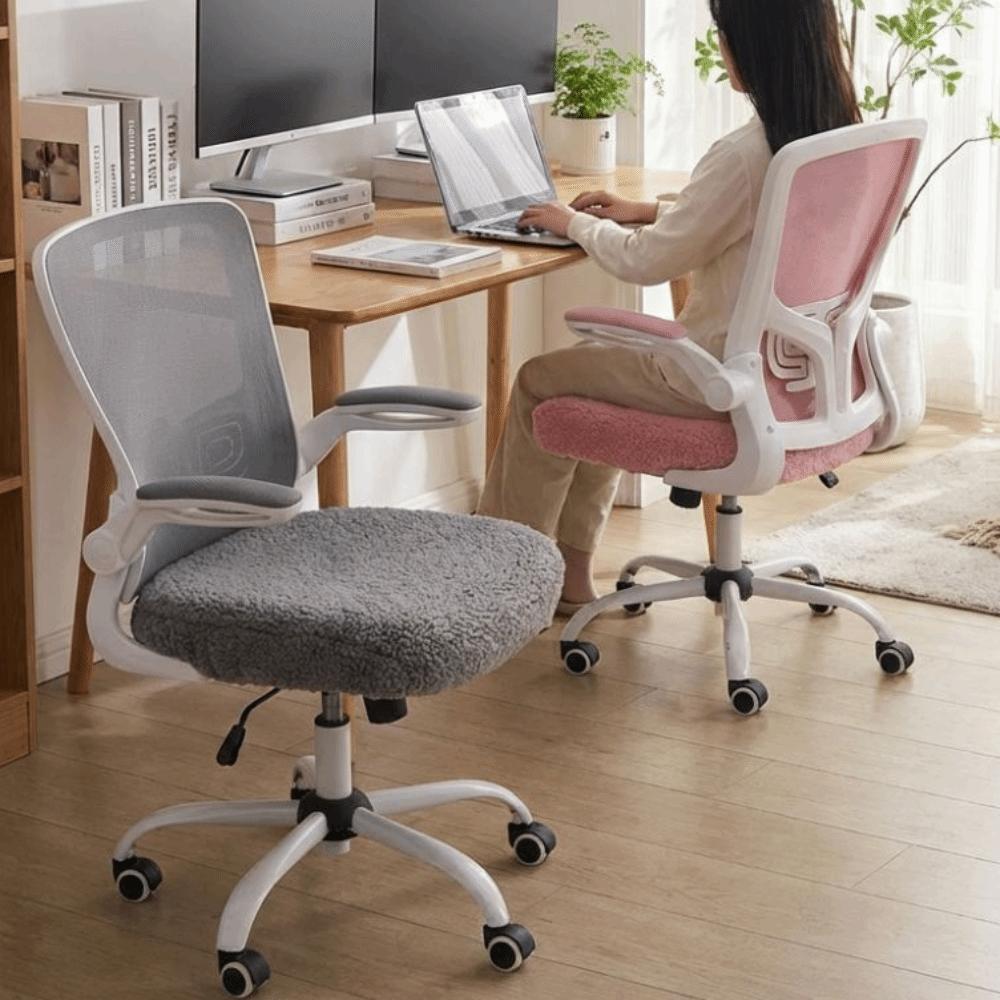 Stretch Office Chair Covers Cozy Plush Chair Seat Protector Removable Armchair Seat Cover Kitchen