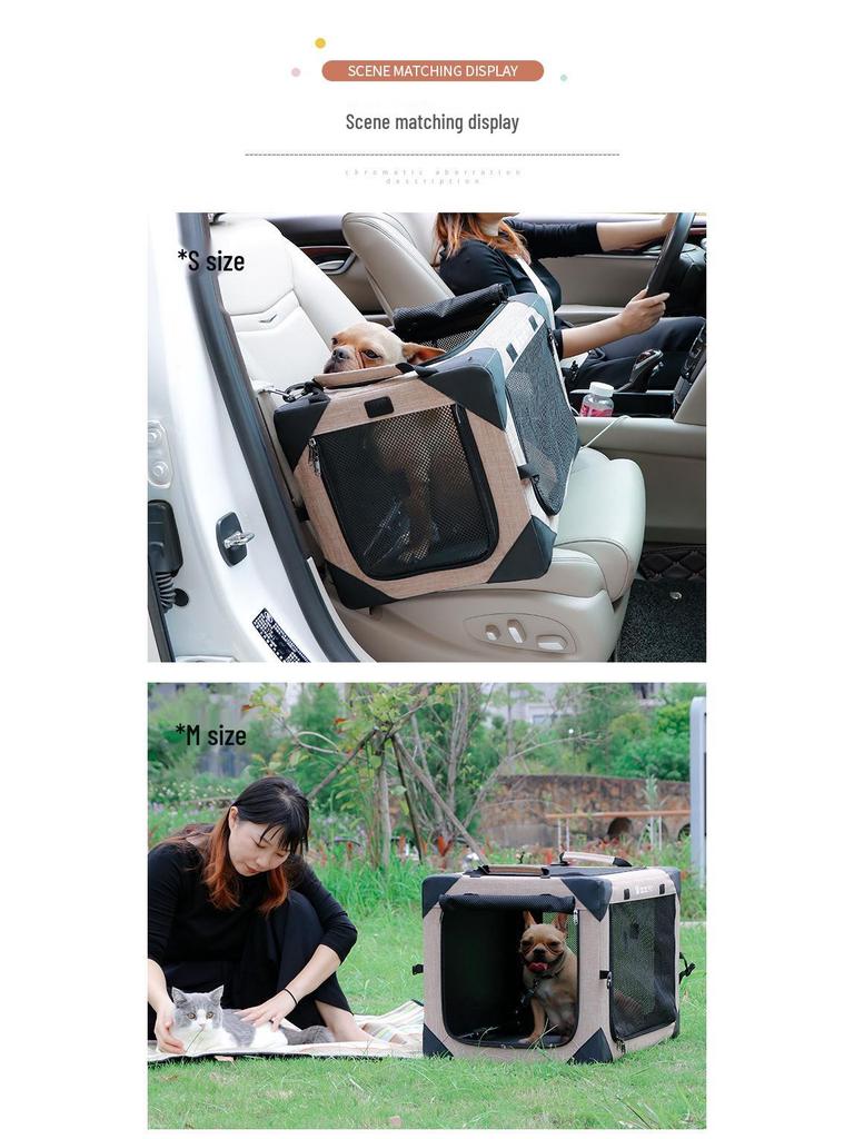 Portable Foldable Dog & Cat Travel Cage for Medium and Small Pets - Safety Seat & Outdoor Nest