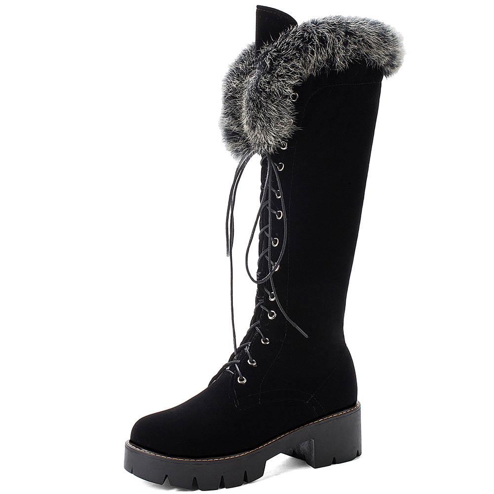 Botas altas con cordones y pelo suave interior para señora comprar a buen  precio — entrega gratuita, reseñas reales con fotos — Joom