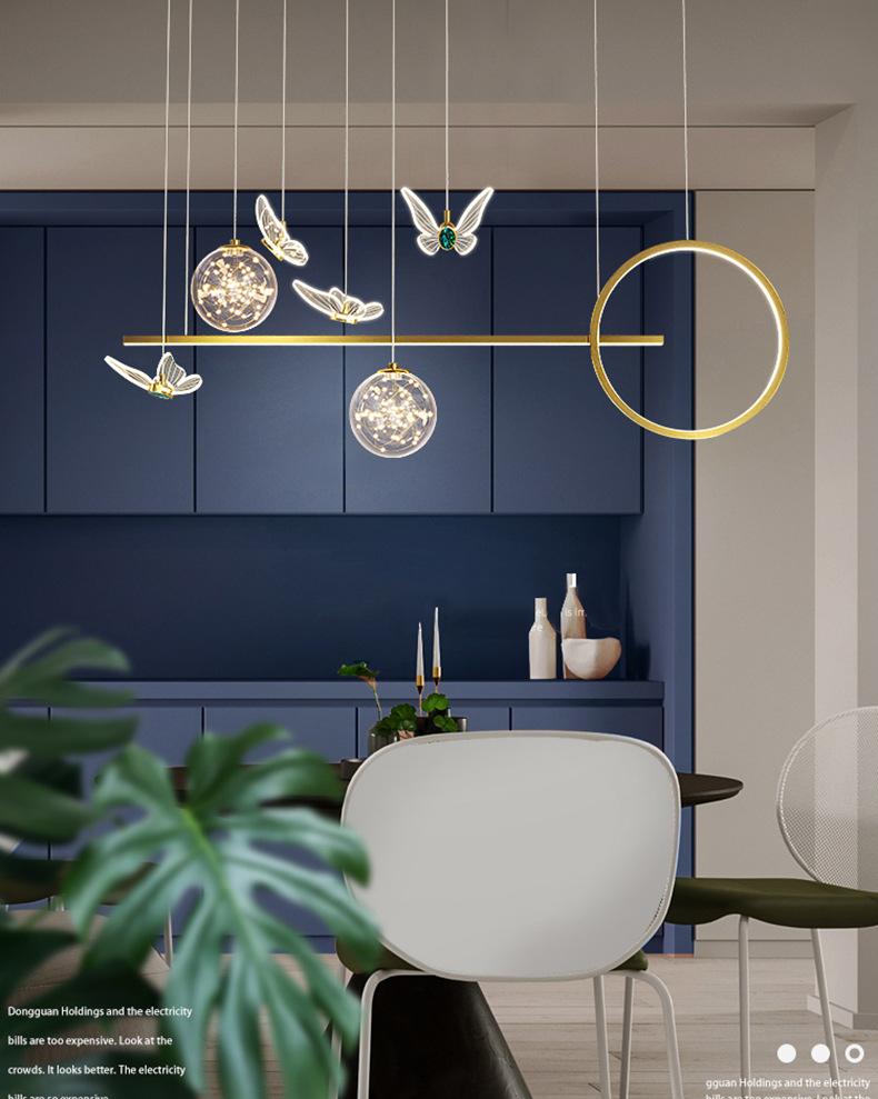 Modern Led Chandelier for Kitchen Restaurant Pendant Lights Nordic Home Indoor Lighting 2024 Butterfly Decor Simple Chandelier
