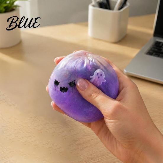 Dumpling Desktop Ornaments 1/2/3Pcs Purple Ghost Squeeze Toy  Halloween Steamed Bun Soft Fidget Toy Stress Relief Clear Ball Mini