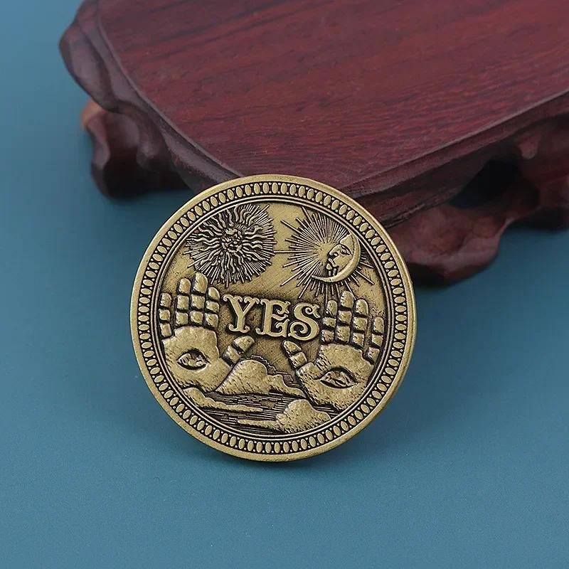 Yes or No Prediction Decision Coin Gothic Double Sided Relief Plating Commemorative Coins Creative Skull Divination Collectibles