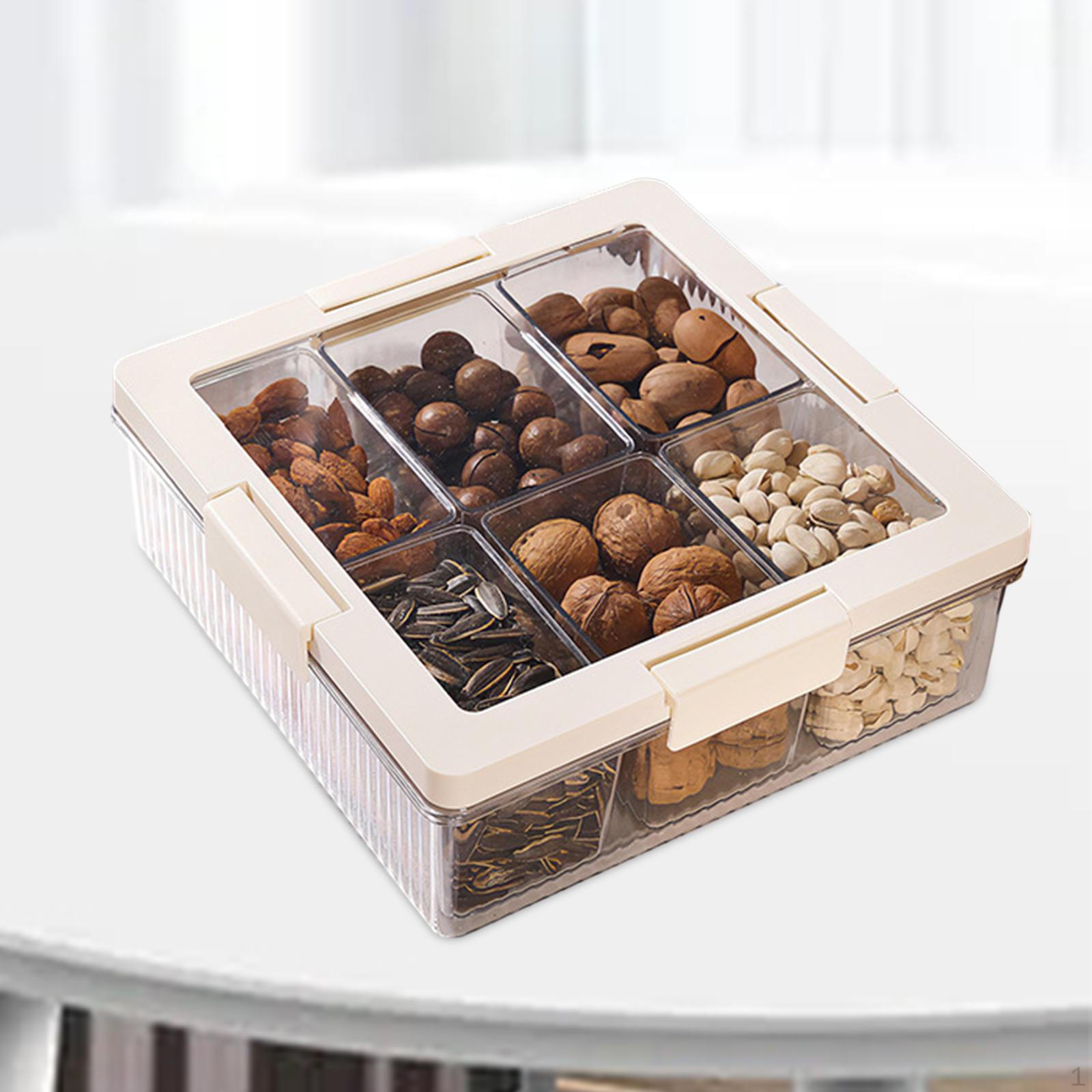 

Разделенный поднос для закусок, пылезащитное блюдо для закусок, сухофрукты для 6 grid