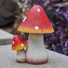 Mushroom Ornament, Fairy Gardening Figurine - Outdoor Decor Mushroom Garden Ornament Figurine, Gnome Favorite Outdoor Decoration, Mushroom Statue (Red