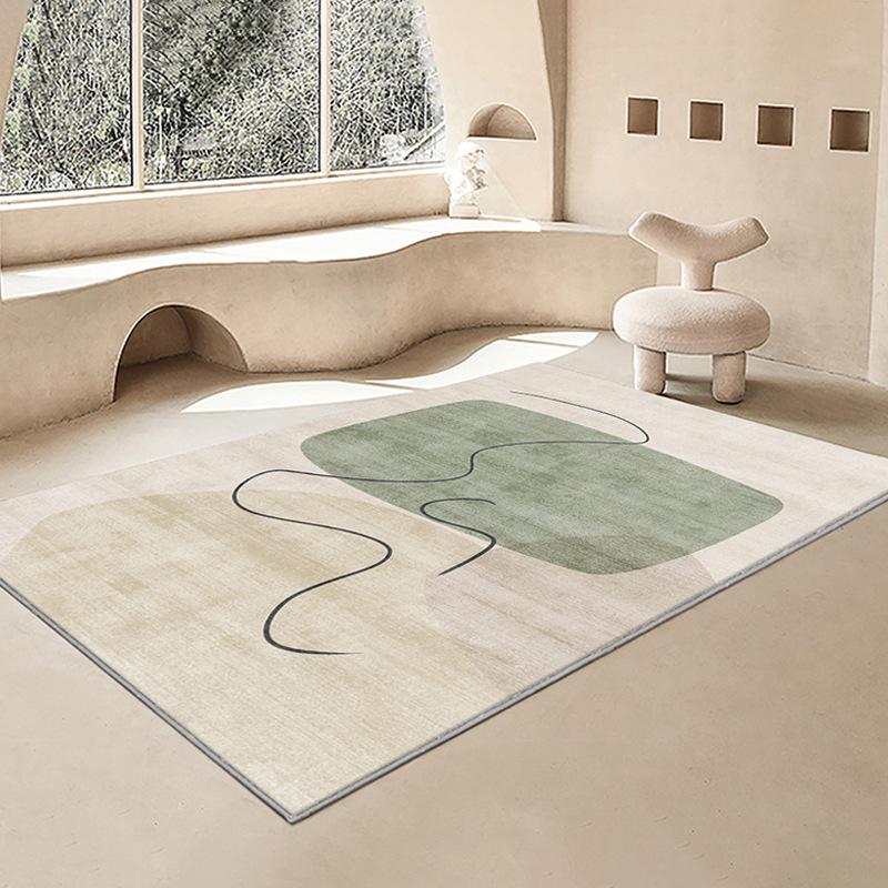 Japanese Style Quiet Wind Living Room Carpet Floor Mat Nordic Geometric Luxury Carpet Full Bedding Household Room Bedside Carpet