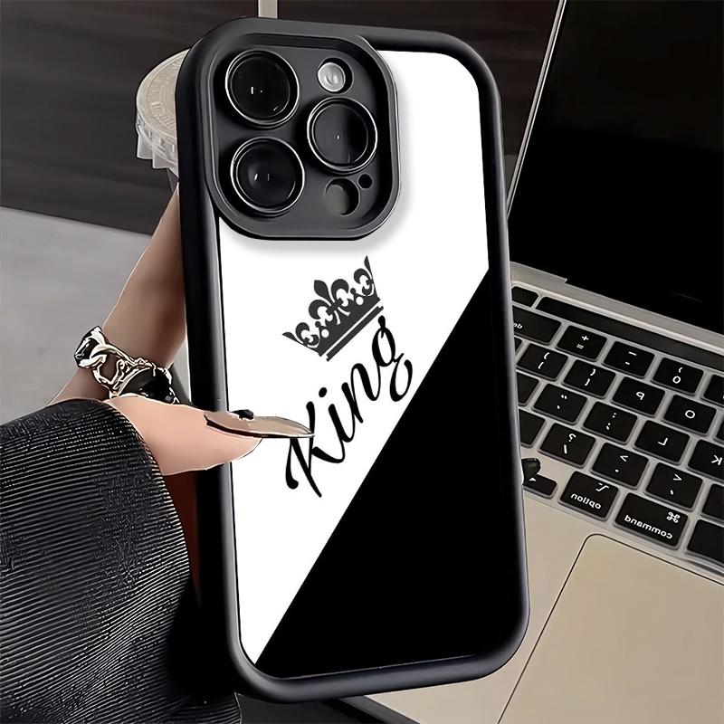 Phone Case for iPhone 17 Air 16E 15 16 Pro Max Queen King Couple Theme Cover 14 Plus 13 12 Mini Soft Shell Silicone Fundas