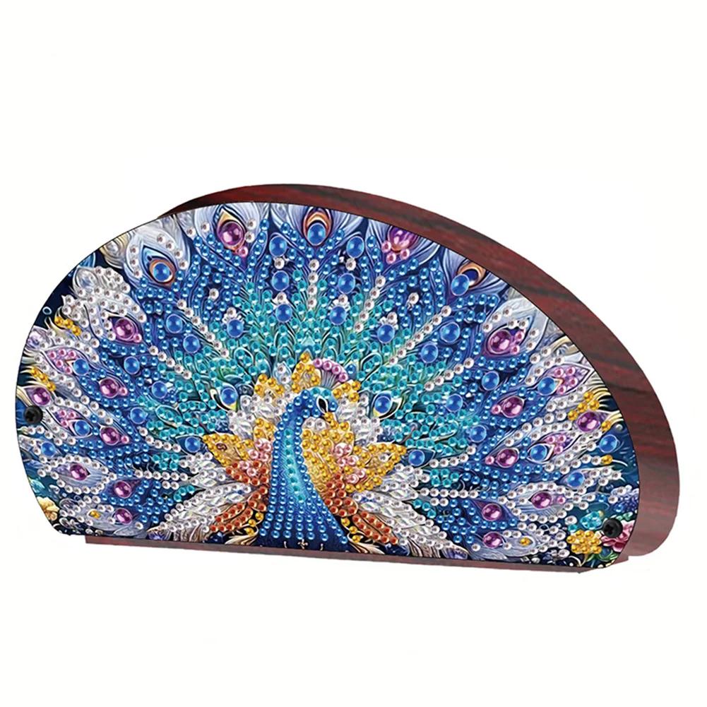 Wooden Flowers DIY Rhinestones Storage Holder Crystal Diamond Storage Shelf Diamond Painting Organizer Rack for Remote Control