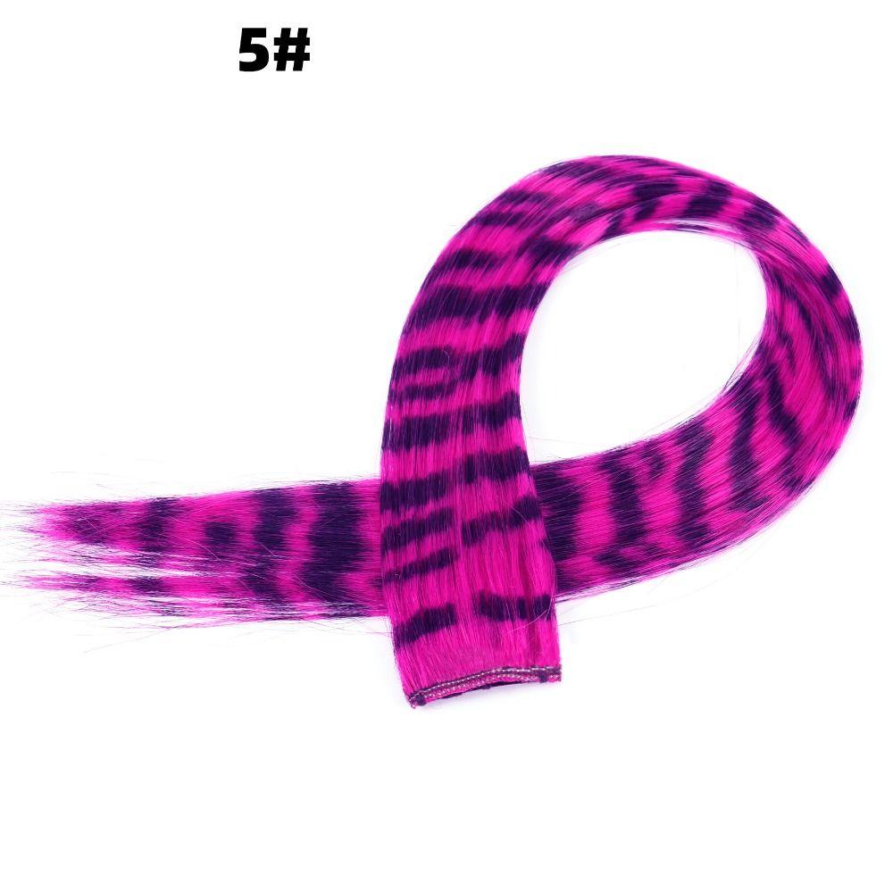 Colorful Hair Accessories Leopard Print Wig Heat Resistant Fiber Feather Hair Extension Piece