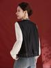 Verdant Shadows Tortoiseshell Sleeveless Vest: Heavyweight Mulberry Silk Xiangyun Yarn with Embroidery