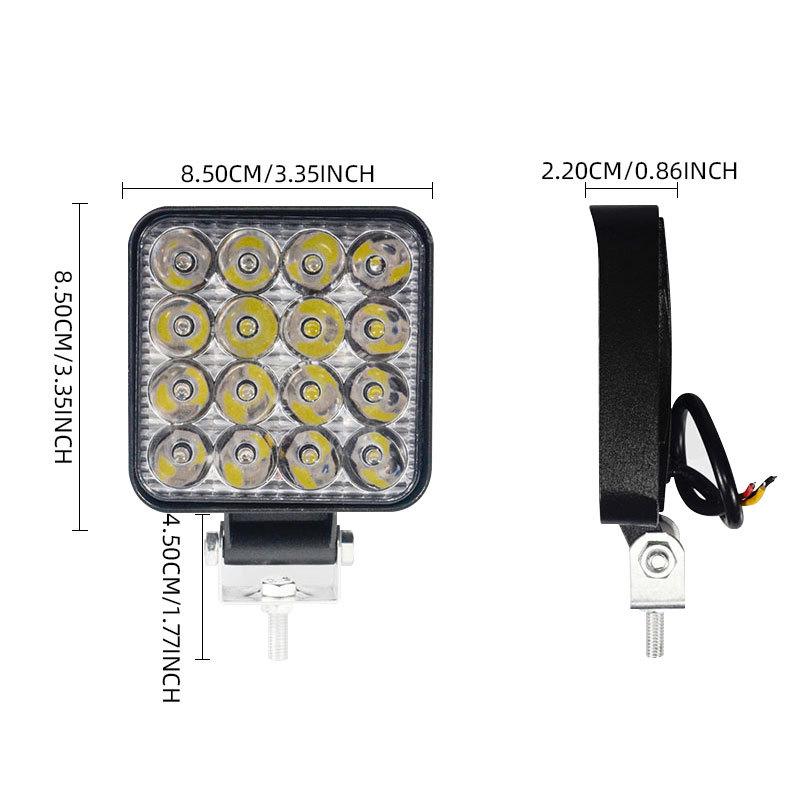 Aluminum LED Square Off-Road Roof Light - High Brightness, Waterproof, Outdoor Spotlight for Modified Cars
