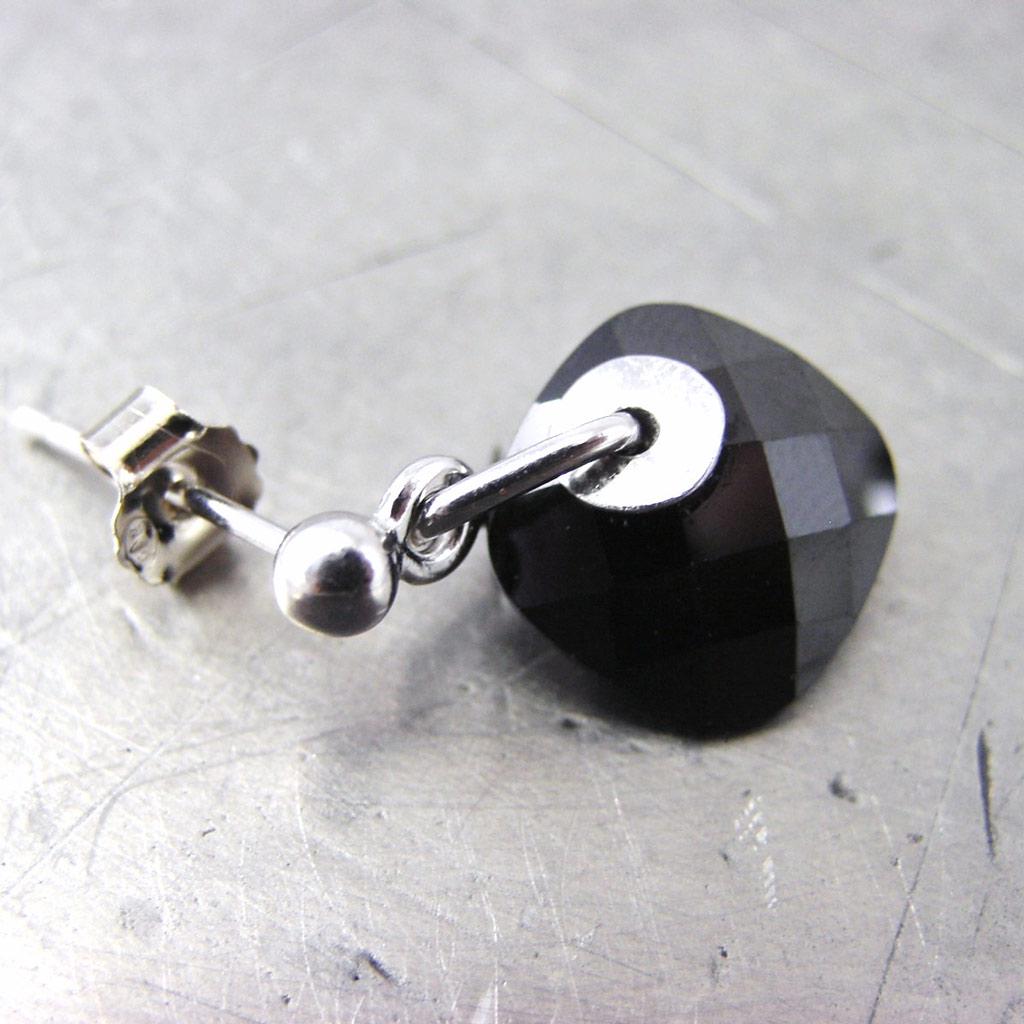 Les Trésors De Lily [G0647] - Boucles Argent 'Linda' noir argenté (rhodié) - 10 mm