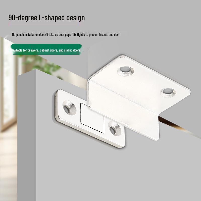 Magnetic Stainless Steel Cabinet Door Bumper & Clip for Wood Furniture