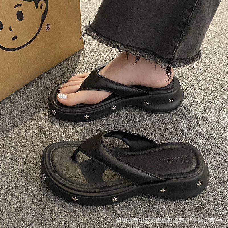 Flip-flops women's summer outer wear non-slip summer thick-soled slippers star women's cool slippers summer