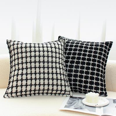 Modern Simple Black and White Small Fragrance Style Pillow Pillow Case Living Room Sofa Cushion Model Bedroom Pillow