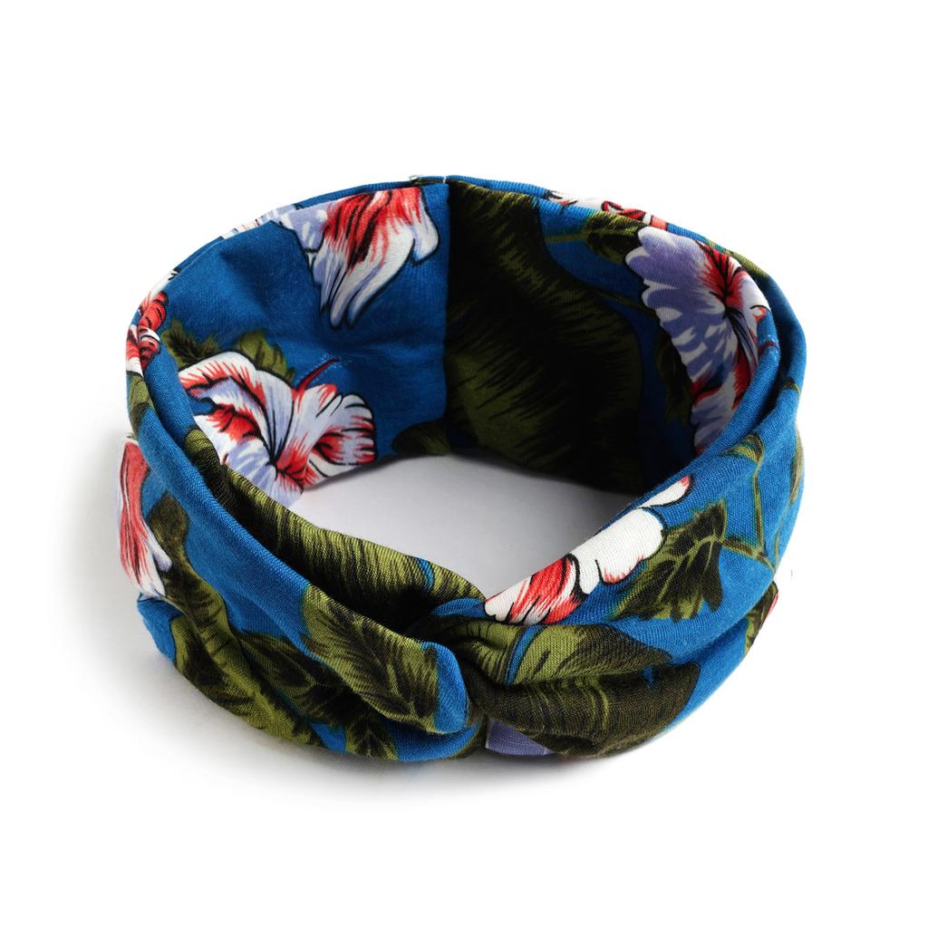 Bohemian Cross Knotted Headband Gypsy Yoga Sports Headband Wide Female Stretch Headband