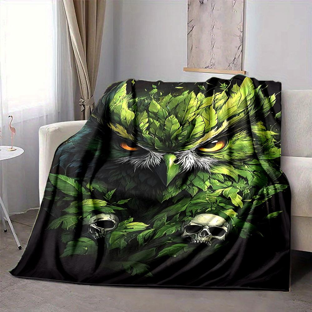 1 Stück Blätter Eule Decke Leichte Decke Überwurfdecke für Sofa, Bett, Reisen, Camping, Wohnzimmer, Büro, Couch, Stuhl yy251010077