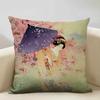 Classic Japanese Lady Decorative Cushion Cover Living Room Sofa Pillow Case 45x45cm Linen Pillowcase Home Art Decor