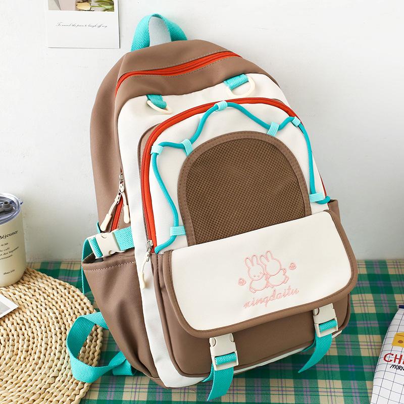 Children's Schoolbags  Elementary School Students  Junior High School Girls  High School Students Splicing Backpacks
