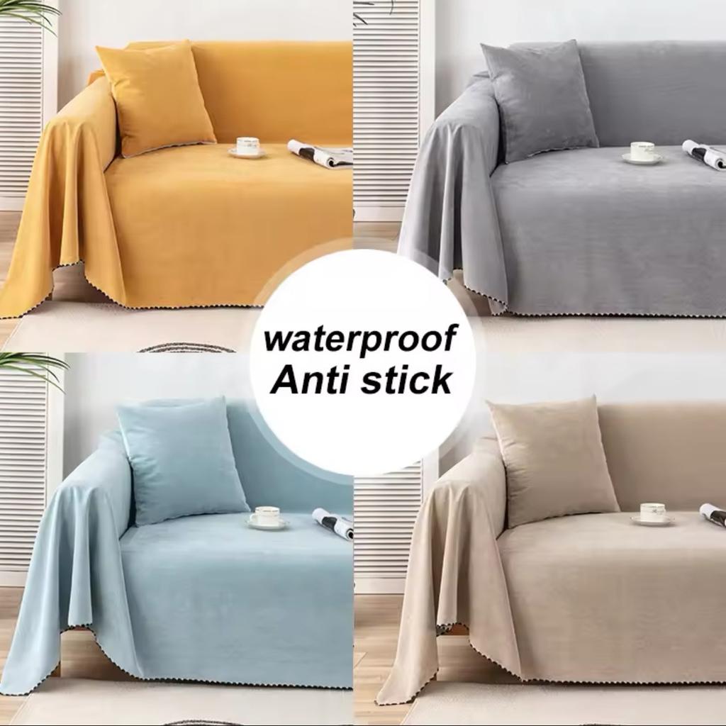 Waterproof Sofa Cover Anti-Scratch Couch Cover Dog Pet Solid Color Blanket Dust-proof Anti-slip Furniture Protector Slipcover