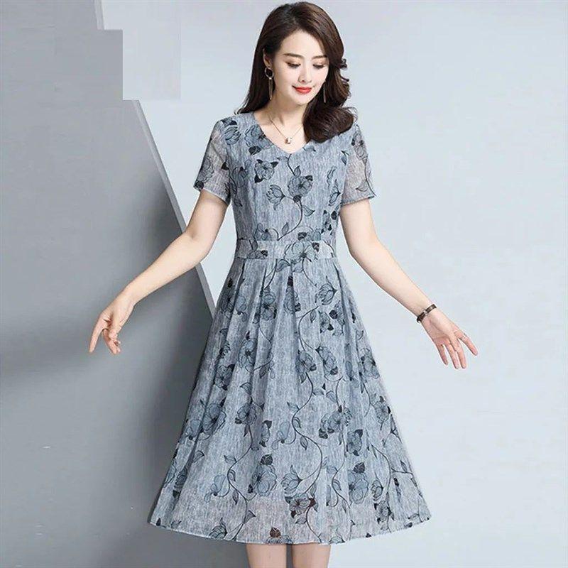 

Women Elegant Evening Wedding Sequins Dress Sexy Lace V-neck 4-Blue M