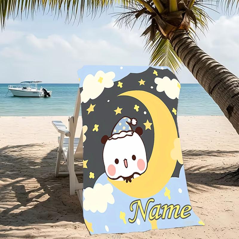 Customizable personalized beach towels Bubu and Dudu themed designs.Suitable for the beach, yoga, sports;ideal as beach accessories