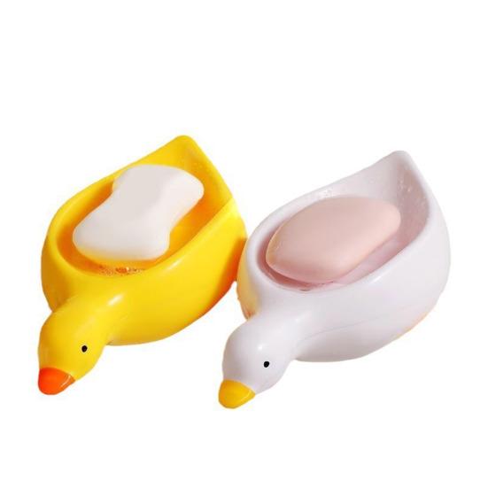 Duck-Shaped Soap Box Non-Slip Design Self-draining Easy to Clean Universal Soap Holder Bathroom Decoration
