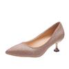 Wedding Shoes Women 2025 New Bridal Shoes Sequined Versatile Dress High Heels Stiletto Low Heels Wedding Shoes Crystal Shoes