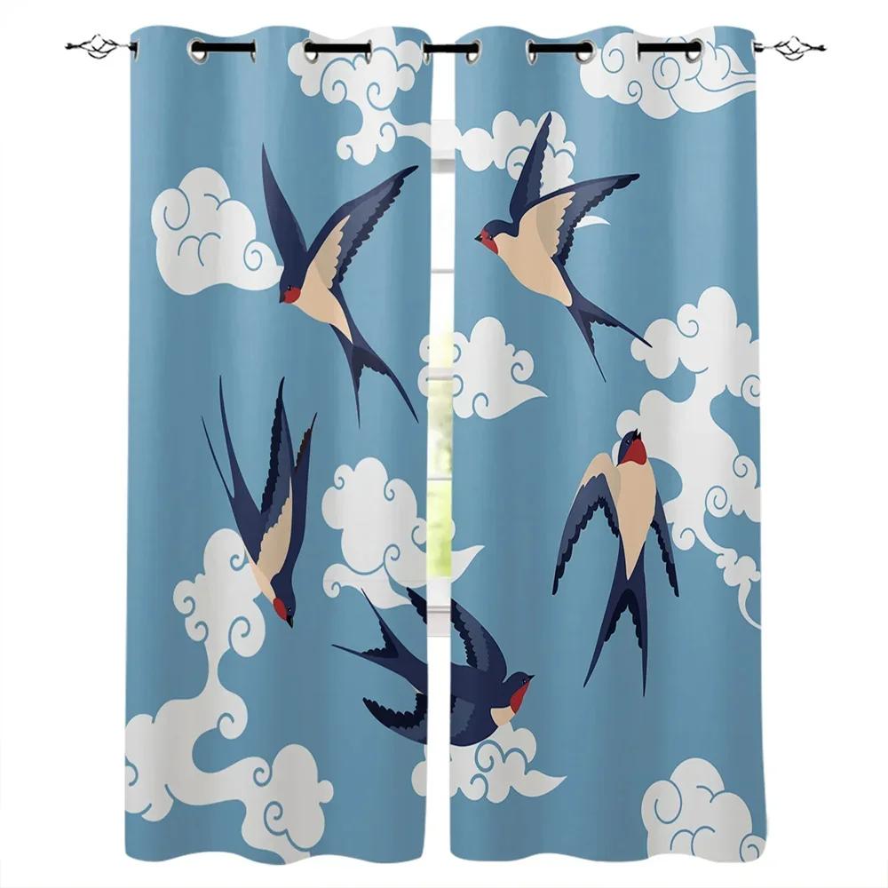 

3D Cool Red Ausive Cloud Black Background Printed Window Curtains Living Room Bedroom Curtains Polyester Fabric Home Decor2Pc W65X60H(cm)X2Pcs&Grommet Top