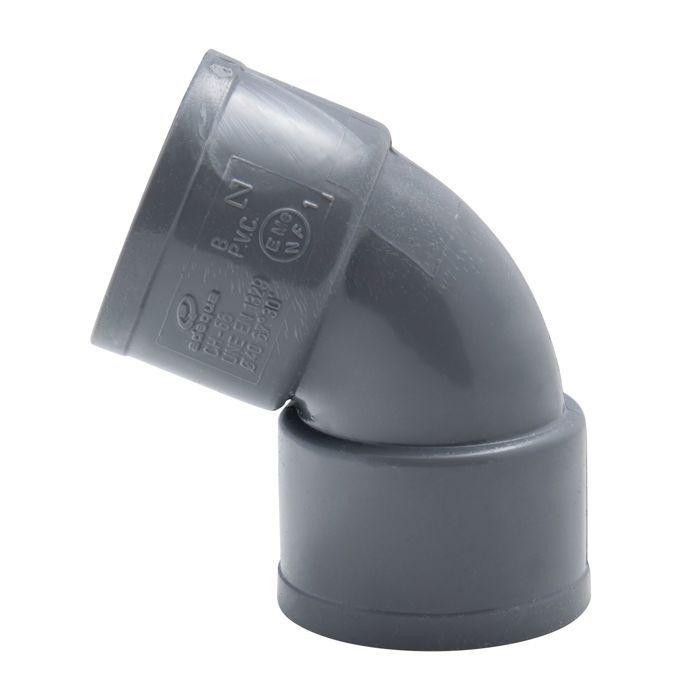 Coude D'irrigation PVC - 67°30 - Femelle-Femelle - Ø40 - Gris - Installation Facile - Résistant Aux UV