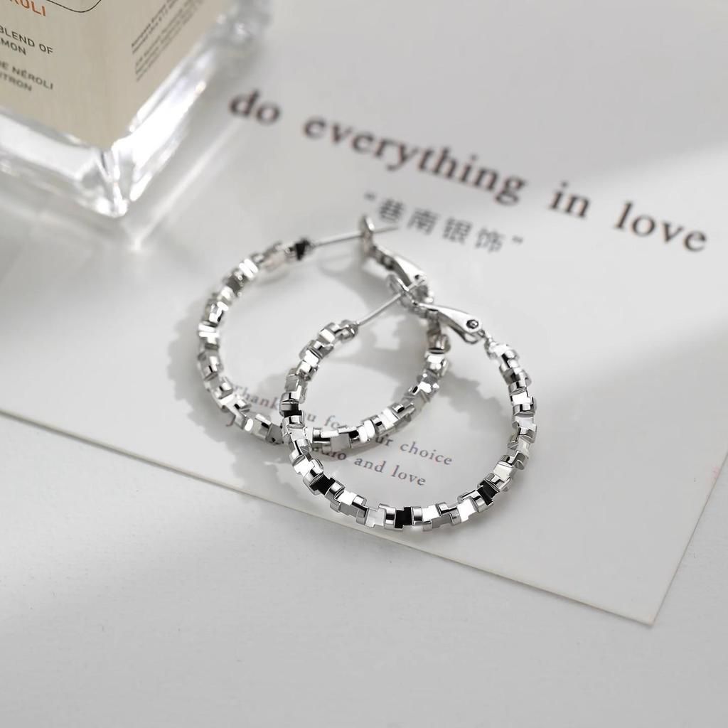 925 Sterling Silver Hoop Earrings: 2025 Modern Niche Design - Elegant & Luxurious for Women