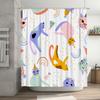 Cute Cartoon Cats Shower Curtain Bathroom Decor Washable Waterproof Print Home Supplies Modern Design Decoration Artistic Colorf