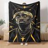 1pc 2PacHip Hop Blanket Soft Lightweight All Season Multi Purpose Throw for Sofa, Bed, Office & Picnics, French Style with Iconic Album Art & Quotes