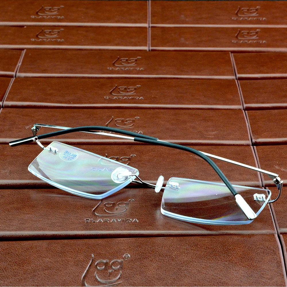 Clara Vida Titanlegierung Randlos Silber Herren Damen Rechteckig 10g Lesebrille Randlos +1 +1,5 +2 +2,5 +3 +3,5 +4
