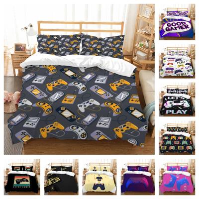 Home Bed Set 2/3pcs Duvet Cover Bedclothes Gamepad Style Bed Set Quilt Cover Sets Bedding Suit