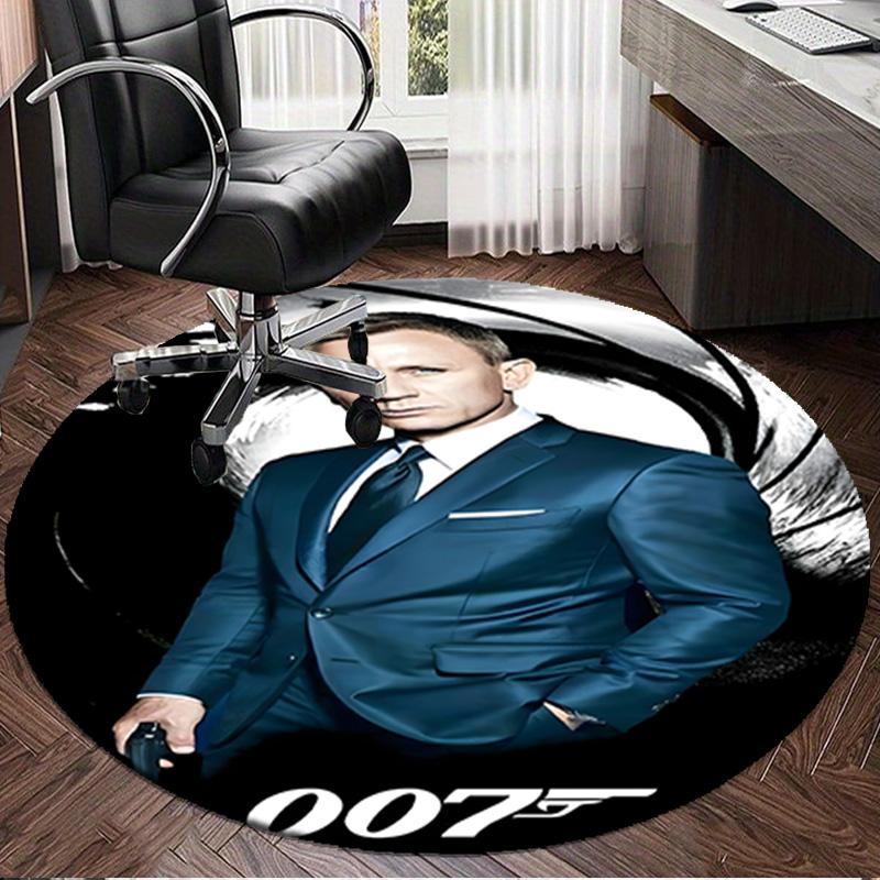 James Bond Movie Collage Round Rug for Livingroom,Bedroom, Palyroom, Chair Rug, Area Rug, Circle Carpet, Large Size Fan Christmas Gift