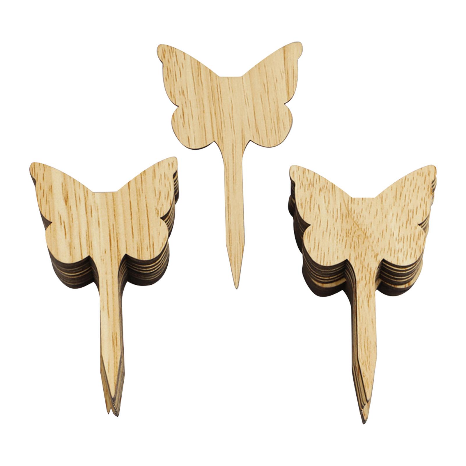 30Pcs Wooden Garden Markers Stakes Heart/Butterfly Shaped Plant Labels Herb And Vegetable Plant Tags Sticks For Indoor Flowerpot