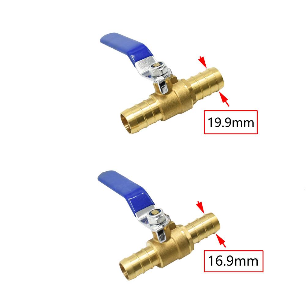 Ottone 16mm 19mm Rubinetto Acqua Connettore Tubo Valvola a Sfera Metallica Innesto Valvola Controllo Aria Olio Rubinetto Connettore Rapido 1pz