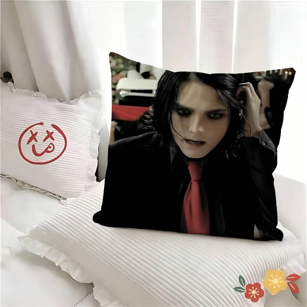 Rock Band My CChemical Romance MCR Ggerard Way Pillow Case Fashion Square Pillowcase Bedroom Sofa Room Ins Decoration Leisure