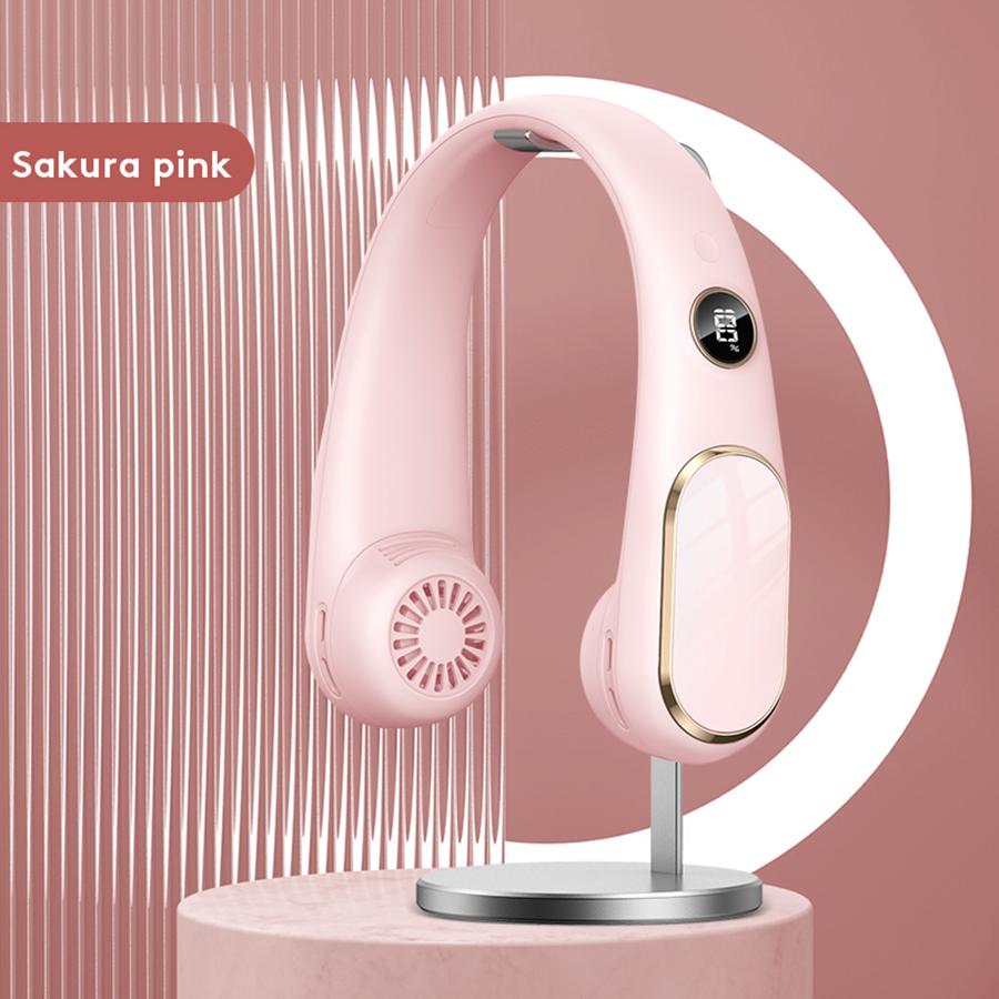 2024 New Wearable Neck Fan Portable Rechargeable Cooling Fan Bladeless Neck Fan Portable Air Conditioner for Outdoor Office